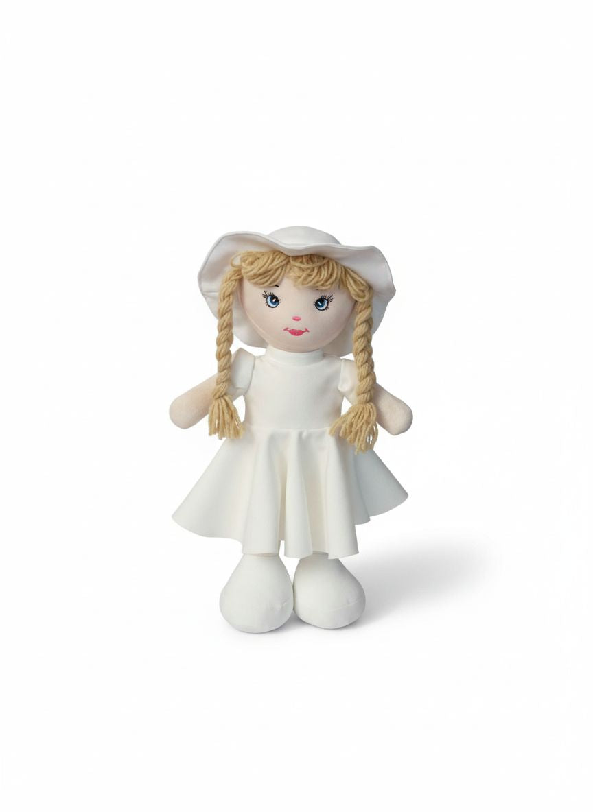 Poupée douce “Angélique” en tissu blanc