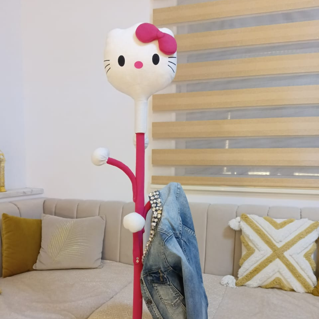 Porte-manteau enfant “Hello Kitty” – rose & blanc