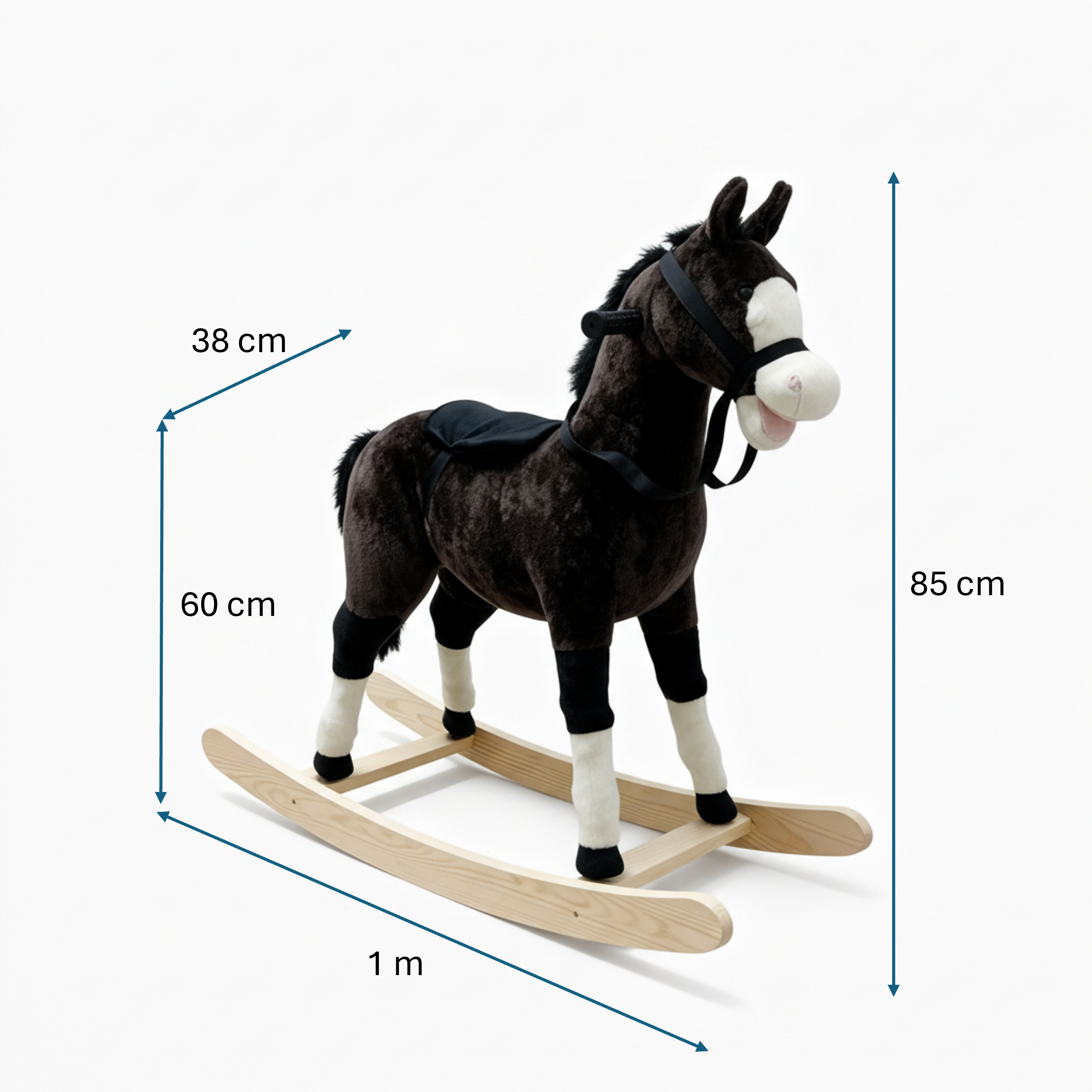 Cheval à bascule “Teddy” – Compagnon de jeu en peluche douce