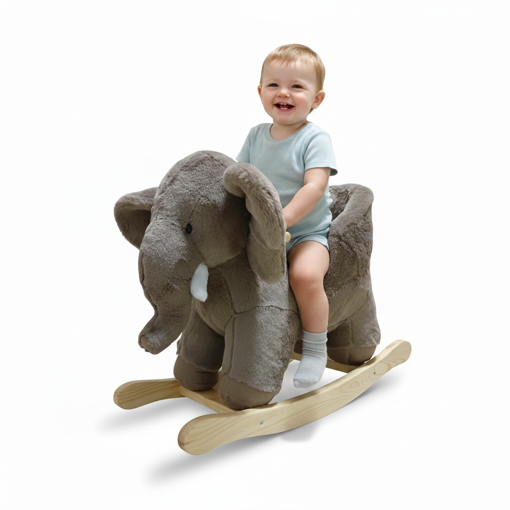 Éléphant à Bascule – Doux & Sécurisé